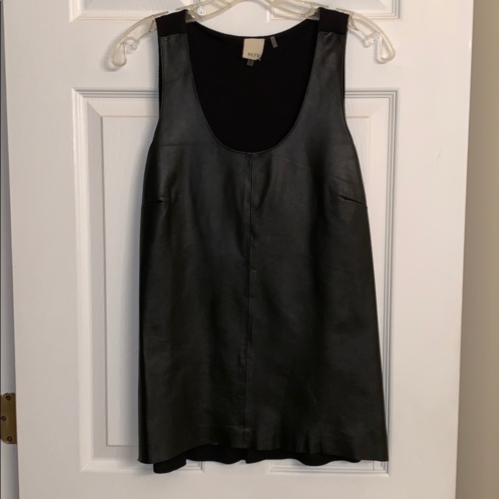 Leather front tank top